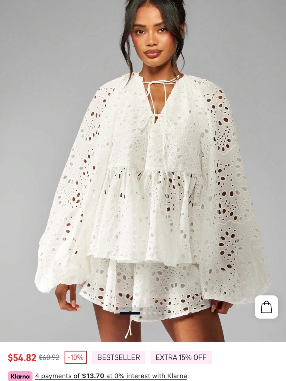 Missguided + White Eyelet Tiered Peasant Tunic